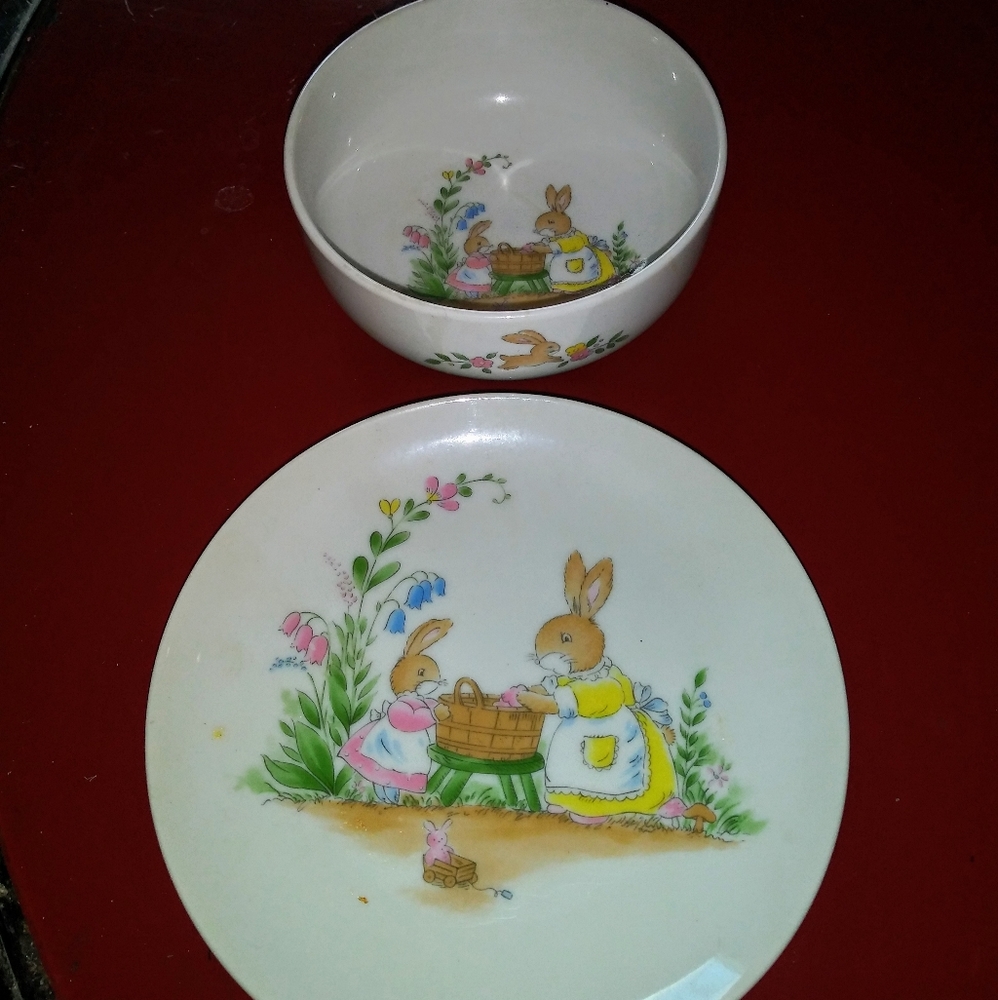 Vintage BUNNYKIN BOWL & PLATE